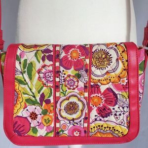 Vera Bradley Crosstown Crossbody in Clementine Bright Florals Pink Flowers Purse